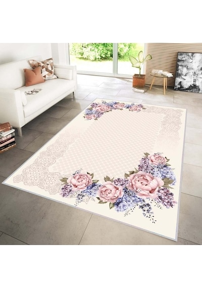 Rovigo Home Dijital Baskı Kaymaz Taban Salon Halısı Rvg1119 Çok Renkli