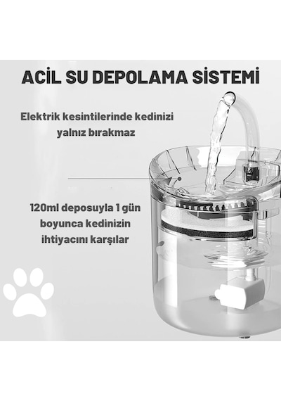 Dailylink Kedi Köpek için Sessiz Otomatik Su Pınarı 2 L