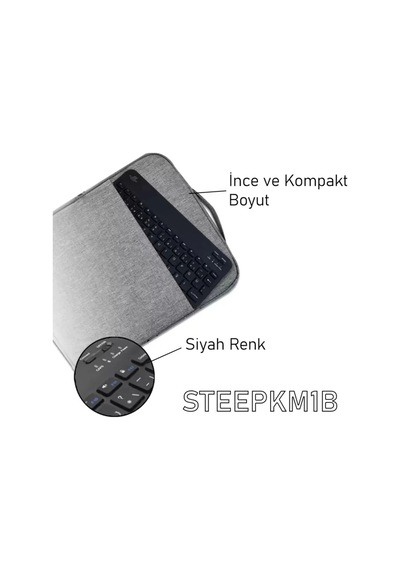 Steep Solid Magic Siyah Şarjlı Bluetooth Klavye Mouse Set Optik