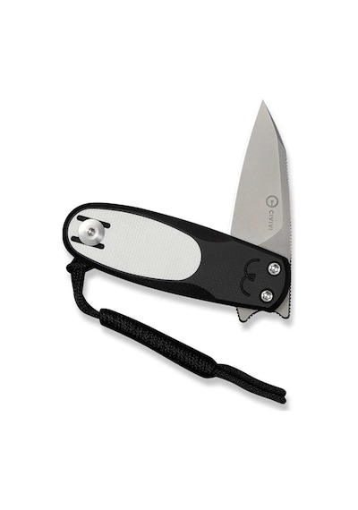 Civivi Purr Black & White G10 Handle Stonewashed Nitro-v Blade Kamp Çakı Siyah