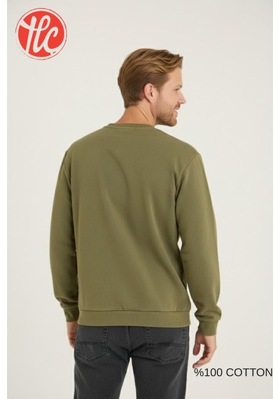 Kly Unisex Relax Fit Rahat Kesim %100 Pamuklu Yumuşak Dokulu Şardonsuz Bisiklet Yaka Sweatshirt Yeşil Kly Unisex Relax Fit Rahat Kesim %100 Pamuklu Yumuşak Dokulu Şardonsuz Bisiklet Yaka Sweatshirt Yeşil