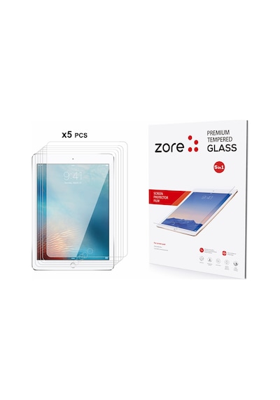 Apple Uyumlu iPad  9.7 2018 6.nesil Zore 5in1 Tablet Temperli Cam Ekran Koruyucu