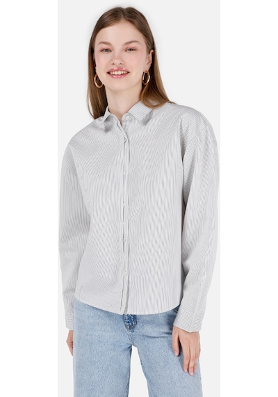 Colin's Colins Normal Kesim Shirt Yaka Çizgili Beyaz Kadın Uzun Kol Gömlek Cl1068914 Q1.v1 Ofw Beyaz