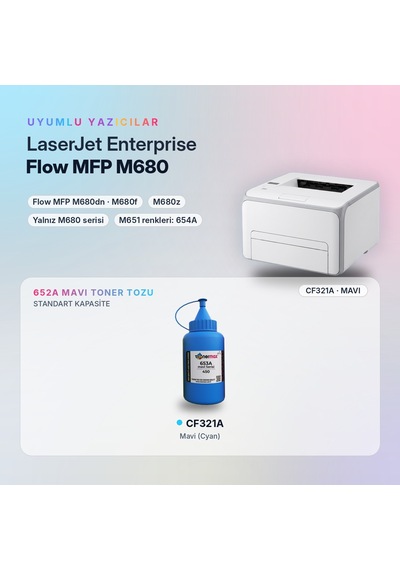 Hp 652a Cf321a Toner Tozu Mavi 450gr / Color Laserjet Enterprise M651 / Flow Mfp M680