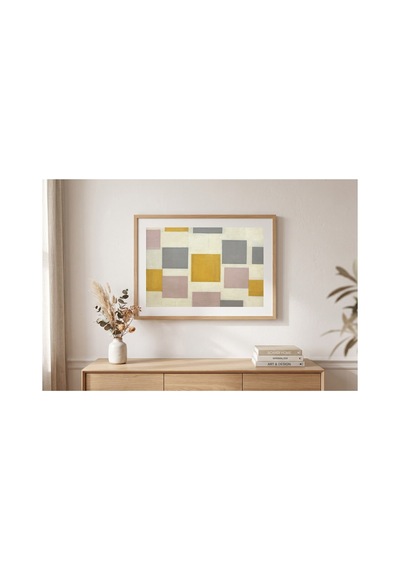 Mondrian Düz Renklerle Kompozisyon 5 Çerçevesiz Poster 30x42 Cm A3 Tablo Modern Sanat Duvar Dekoru