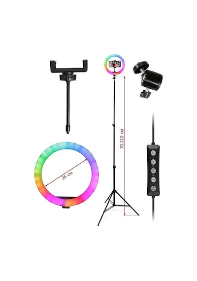 Thentech Fotoğraf Video Vlog Özçekim Selfie İçin Rgb Ring Tripolu Led