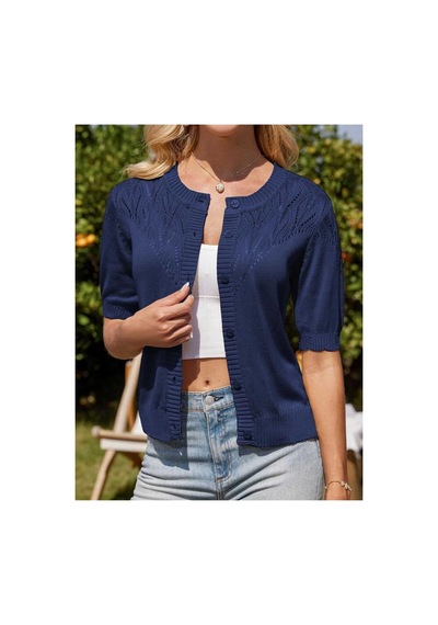 Youknitwear You Wanda %100 Pamuk Triko Hırka Kahverengi