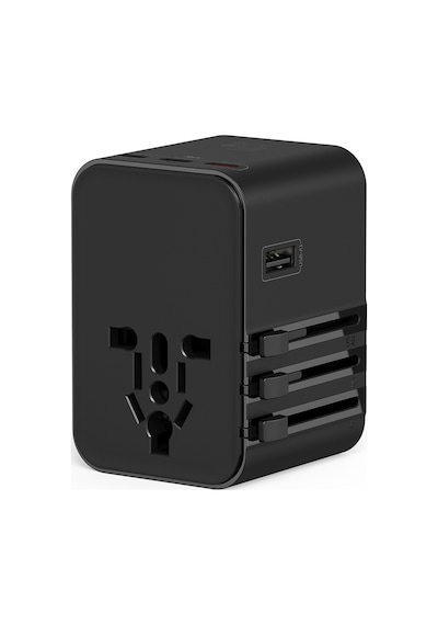 Wiwu Wi-ua006 Çoklu Universal Tr/us/uk/aus/eu Uyumlu Seyahat Şarj Adaptörü 45w Siyah