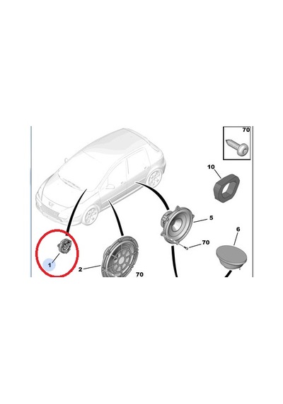 Peugeot Citroen Tweeter Hoparlör 6562.C7 Tek Taraf