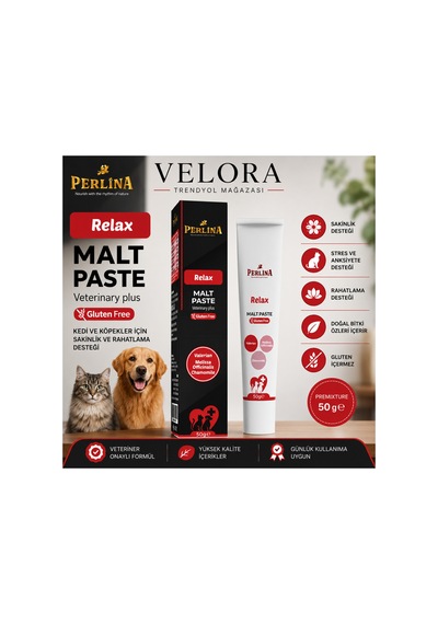 Perlina Relax Malt Paste 50 Gr Kedi Ve Köpekler İçin Sakinlik, Rahatlama Ve Stres Desteği Gluten Free Veteriner Plus - 885808133