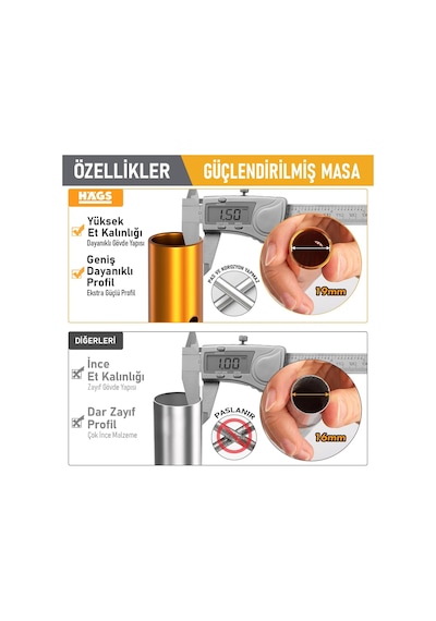 Kamp Masası, Güçlendirilmiş Alüminyum Katlanabilir Outdoor Masa, Piknik Masası, Menteşeli Siste Gümüş