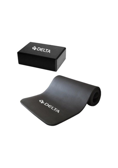 Delta 15 Mm Yoga Matı - Pilates Minderi ve Yoga Blok Yoga Köpüğü Siyah