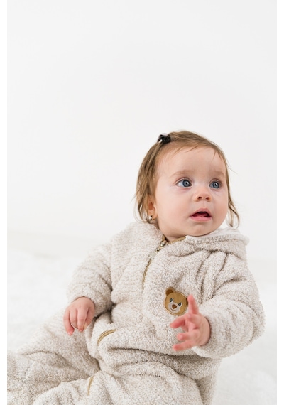 Welsoft Peluş Unisex Fermuarlı Kışlık Bebek Uyku Tulumu Çocuk Tulumu Çocuk Kostümü Tlmayk 001