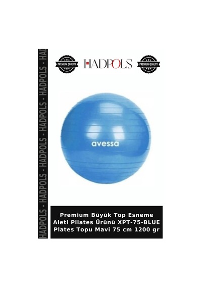 Premium Büyük Top Esneme Aleti Pilates Ürünü Xpt-75-blue Plates Topu Mavi 75 Cm 1200 Gr