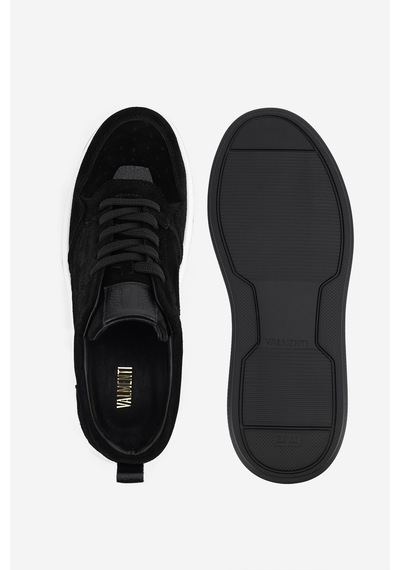 Valmenti Erkek Hakiki Deri Siyah Süet Sneakers & Spor Ayakkabı 1212 2507 Erk Ayk Y26 Sıyah Suet