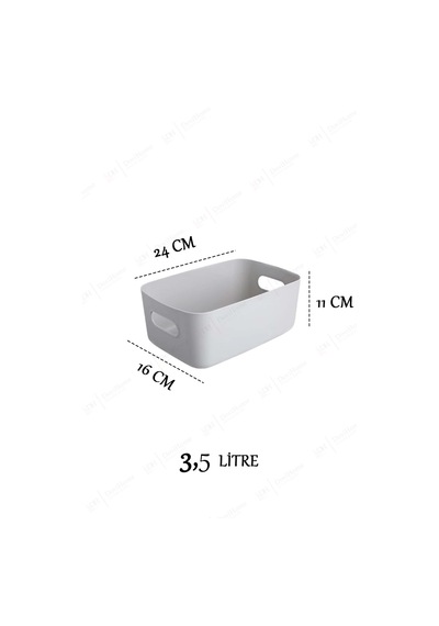 2 Adet Beyaz 3.5 Litre Basic Dolap Içi, Buzdolabı Düzenleyici, Banyo Organizer Sepet Plastik 20 X 30 Diğer