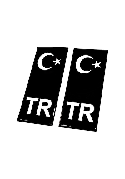 Plaka Tr Siyah Tasarım Damla Sticker Kaliteli Ürün Damla Sayesinde Dayanıklı Malzeme 2 Adet