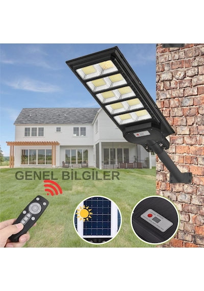 2000w Solar Led Sokak Lambası 67 Cm - 3.5 Kg Ağır Hizmet Tipi , Park Ve Otopark Aydınlatma Armatürü 1 Adet