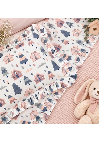 Sallhome Baby Textile Pudra Masal Evleri Bebek Pike Takımı 4 Parça 90x120 CM