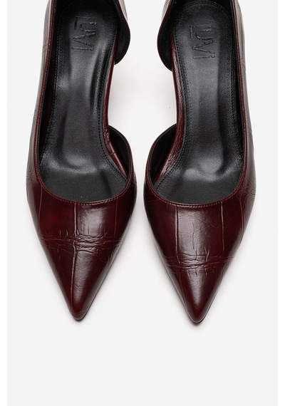 Luvishoes Arel Bordo Baskı Kadın Topuklu Ayakkabı