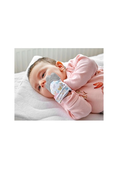 Babyjem Diş Kaşıyıcı Eldiven 3-12 Ay Gri