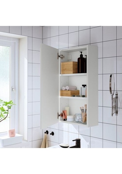 Ikea Enhet Banyo Duvar Dolabı, Beyaz, 40x17x75 Cm