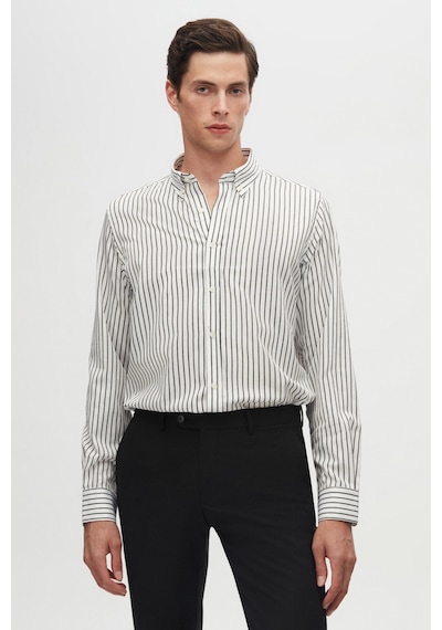 D'S Damat Ds Damat Slim Fit Siyah Çizgili Gömlek 6hc02ort10265 001