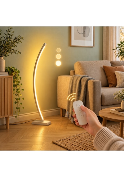Vilinze Vilinze Jedi Ahşap Led Dekoratif Ayaklı Lambader Beyaz