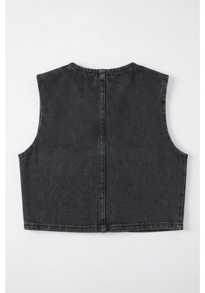 La Ciel Paris Çocuk Denim Yelek Antrasit