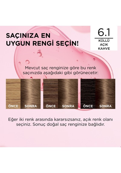 L Oréal Paris Excellence Creme 6.1 Küllü Açık Kahve Saç Boyası
