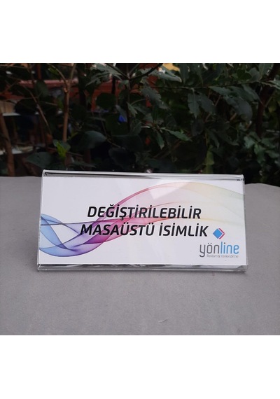 Şeffaf Değiştirilebilir Yatay Masaüstü Isimlik - 15x7 Cm Diğer