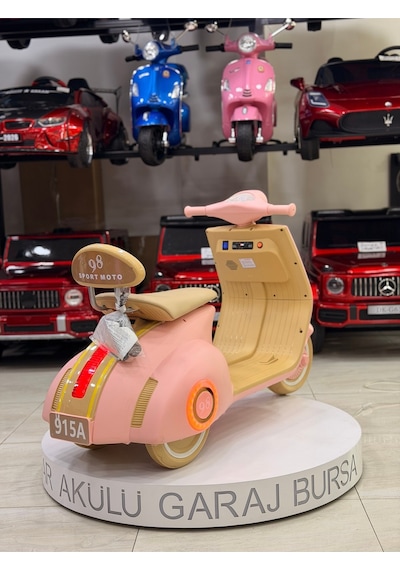 Vespa Akülü Motor 3-9 Yaş Pembe