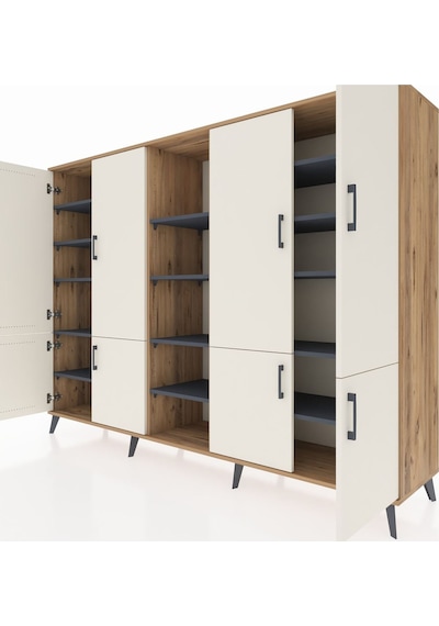 Hyperion Dolap 14 Raflı 8 Kapaklı 220x44x163 Çam-aytaşı/antrasit Çam-aytaşı/antrasit Hyperion Dolap 14 Raflı 8 Kapaklı 220x44x163 Çam-aytaşı/antrasit Çam-aytaşı/antrasit