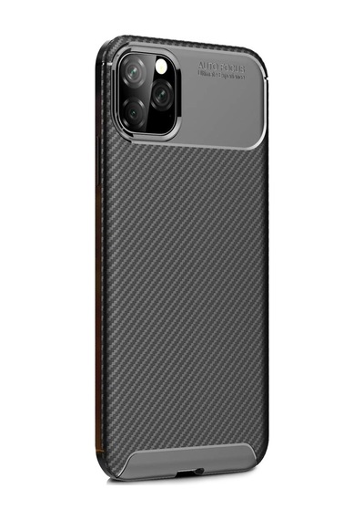 Apple Uyumlu  iPhone 11 Pro Max Kilif Karbon Tasarim Negro Silikon Kapak 403232545