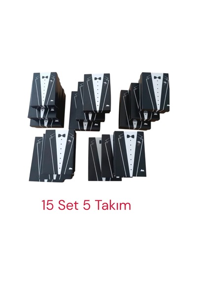 Damat Bohça Kutusu 3'lü Set 5 Takım Kurulumsuz Siyah