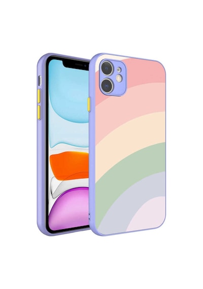 Apple Uyumlu iPhone 11 Kılıf Kamera Korumalı Renkli Temperli Zore X-cam Kapak No14