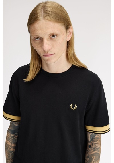 Fred Perry M2396-90a Twin Tipped Cuff Erkek Tişört Siyah