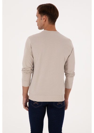 U.S. Polo Assn. Erkek Regular Fit Bisiklet Yaka Taş İnce Sweatshirt 50315570-VR049
