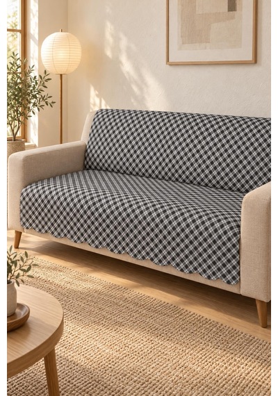 Çok Amaçlı Kadife Koltuk Örtüsü Kaymaz Süngerli 165x215 Cm Modern Bohem Çekyat Şalı Piknik Masa Örtüsü Alk4 Açık Gri