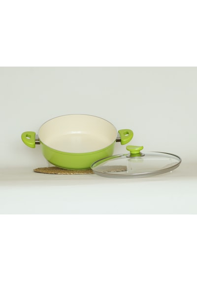 Bonera Seramik 28 Cm Karnıyarık Tencere Yeşil Yeşil
