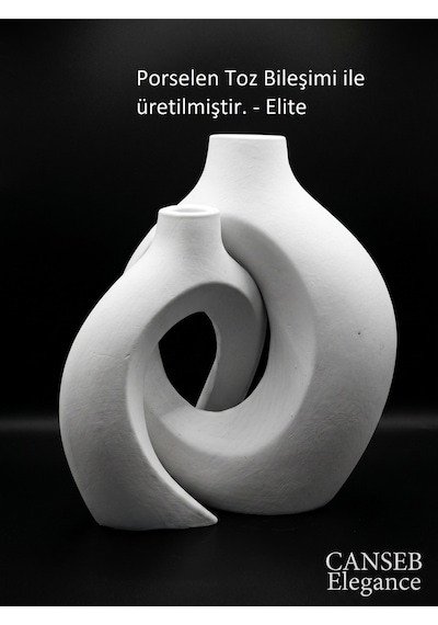 Premıum Sarmaşık Sevgili İkili Vazo Dekoratif - 16/13cm 22903378