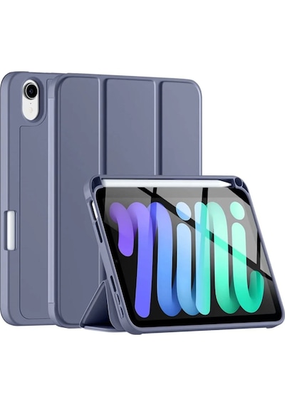 Apple Uyumlu iPad Mini 7 A17 Pro Kılıf Uyku Modlu Smart Pen Slot Charging Case Kapaklı Kılıf Apple Uyumlu iPad Mini 7 A17 Pro Kılıf Uyku Modlu Smart Pen Slot Charging Case Kapaklı Kılıf