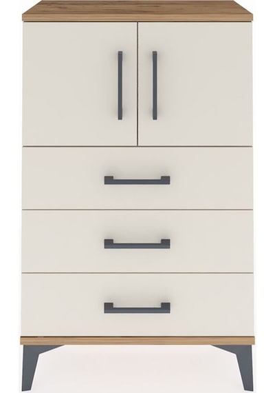 Arges Komodin Tek Raflı 3 Çekmeceli 2 Kapaklı 60x30x96 Çam-ay... Çam