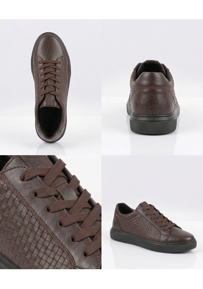 Growish Gd0110 Hakiki Deri Yüksek Taban Modern Örgün Desen Yüksek Eva Taban Sneaker Ayakkabı Koyu Kahverengi Growish Gd0110 Hakiki Deri Yüksek Taban Modern Örgün Desen Yüksek Eva Taban Sneaker Ayakkabı Koyu Kahverengi