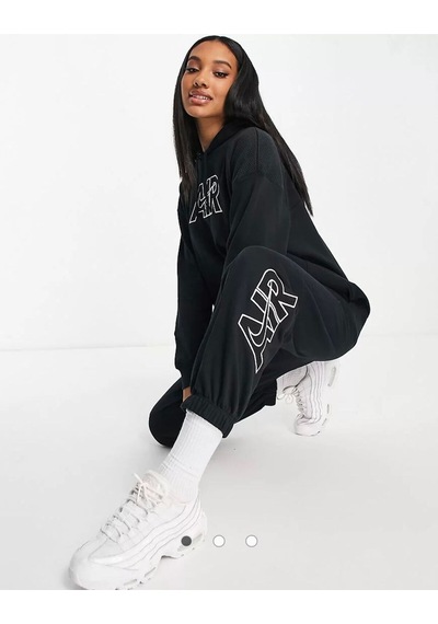 Sportswear Air Fleece Oversize Siyah Kadın Eşofman Altı Bej