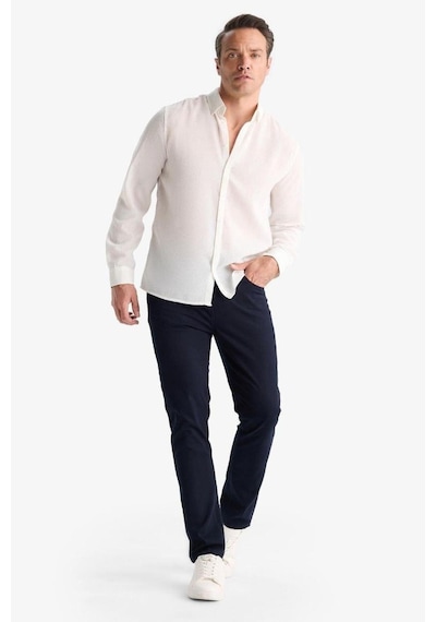 Defacto Slim Fit Dar Kesim Dar Paça Pantolon B2089ax25aunv91 Lacivert
