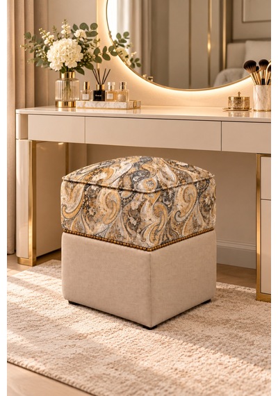 Şahzar Premium Desenli Kare Puf 40x40x48 Cm Lüks Dekoratif Puf, Paisley Desenli, Gold Boncuk Detaylı Çok Amaçlı Puf Bej Desenli - 936695820 Bej Desenli Şahzar Premium Desenli Kare Puf 40x40x48 Cm Lüks Dekoratif Puf, Paisley Desenli, Gold Boncuk Detaylı Çok Amaçlı Puf Bej Desenli - 936695820 Bej Desenli