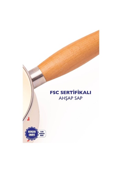Cupid Ahşap Saplı Kalp Desenli Emaye Sos Tavası 16cm 1,3 Litre İndüksiyon Dahil Tüm Ocaklara Uygun Belirtilmemiş