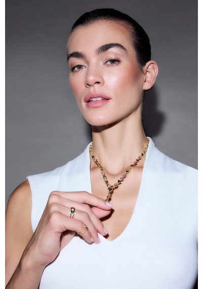 Defacto Reis X DeFacto Taşlı Gold Kolye G2676AXNS