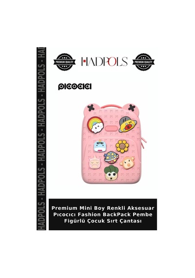 Hadpols Premium Mini Boy Renkli Aksesuar Pıcocıcı Fashion Backpack Pembe Figürlü Çocuk Sırt Çantası